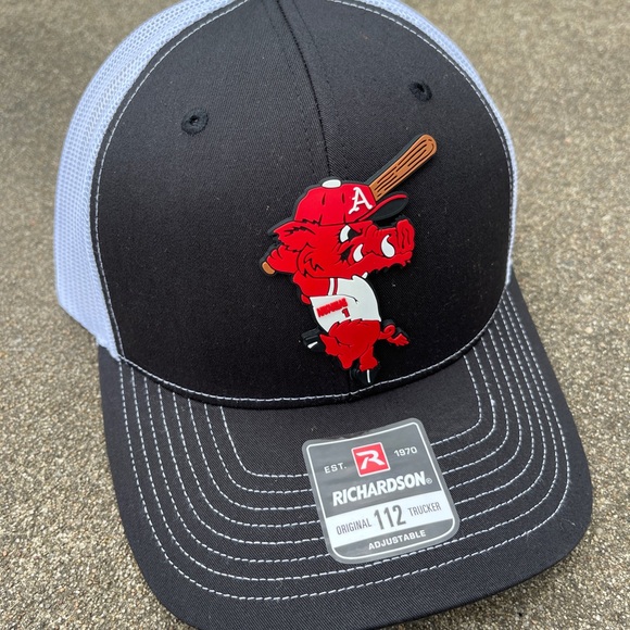 Ribby at Bat 3D Snapback Trucker Hat- Black/ White - Picture 3 of 5